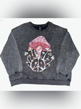 Forever 21 Psychedelic Mushroom Pattern Sweatshirt